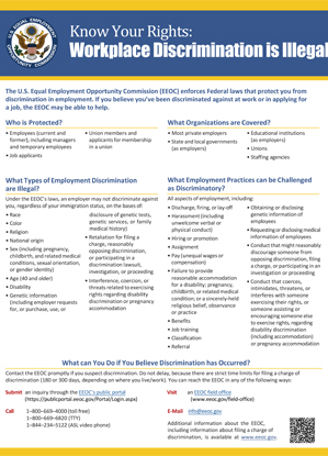 EEOC poster on workplace discrimination rights and protection.